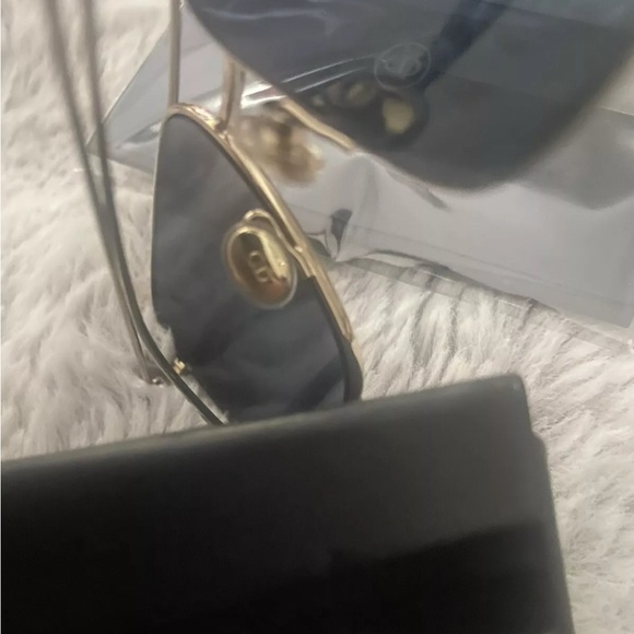 Dior J5GKU Sunglasses Gold/Blue Lenses 57mm - Picture 7 of 9